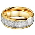 thumbnail image 2 of Wedding Ring Men or Women 8mm Gold Tungsten Wedding Band Inspired Meteorite, 2 of 3