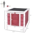 thumbnail image 3 of Small Wooden Rabbit Hutch for Outdoor Use, Red Pet Cage with Openable Waterproof Roof for Guinea Pigs, Ducks, and Small Dogs, 3 of 8