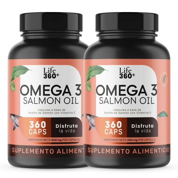 Suplemento Alimenticio Life360+ Omega 3 Salmon Oil Salud Cardiovascular 720 Cápsulas LIFE 360+ 2 Pack Salmón