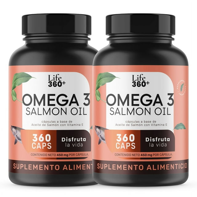 Suplemento Alimenticio Life360+ Omega 3 Salmon Oil Salud Cardiovascular 720 Cápsulas LIFE 360+ 2 Pack Salmón