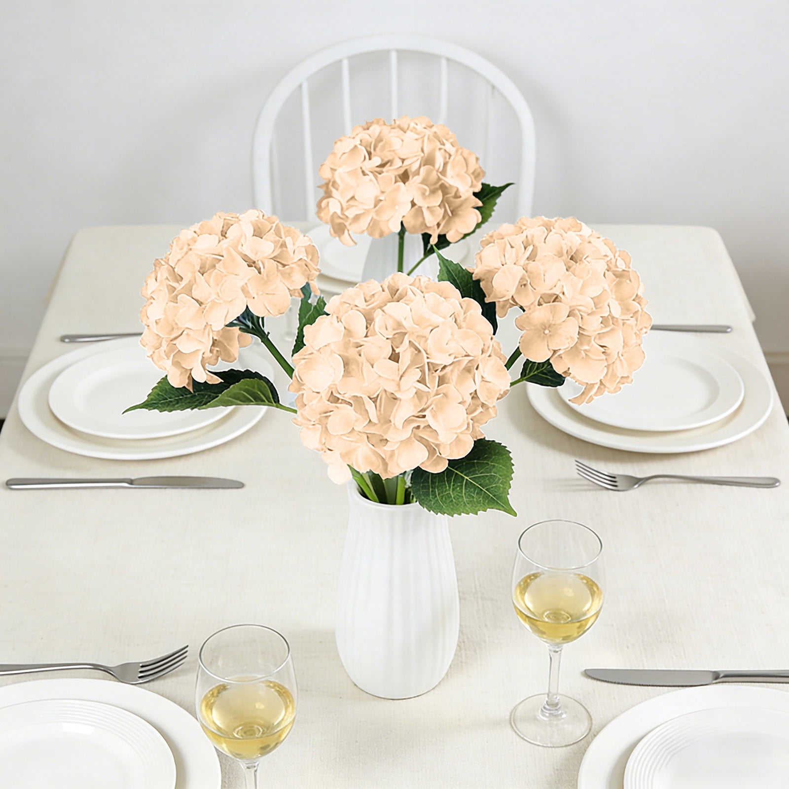 Realistic Artificial Hydrangea Large Flowers, Artificial Dry Flowers for Outdoor Wedding Christmas Office, Family Party Living Room Table Decoration