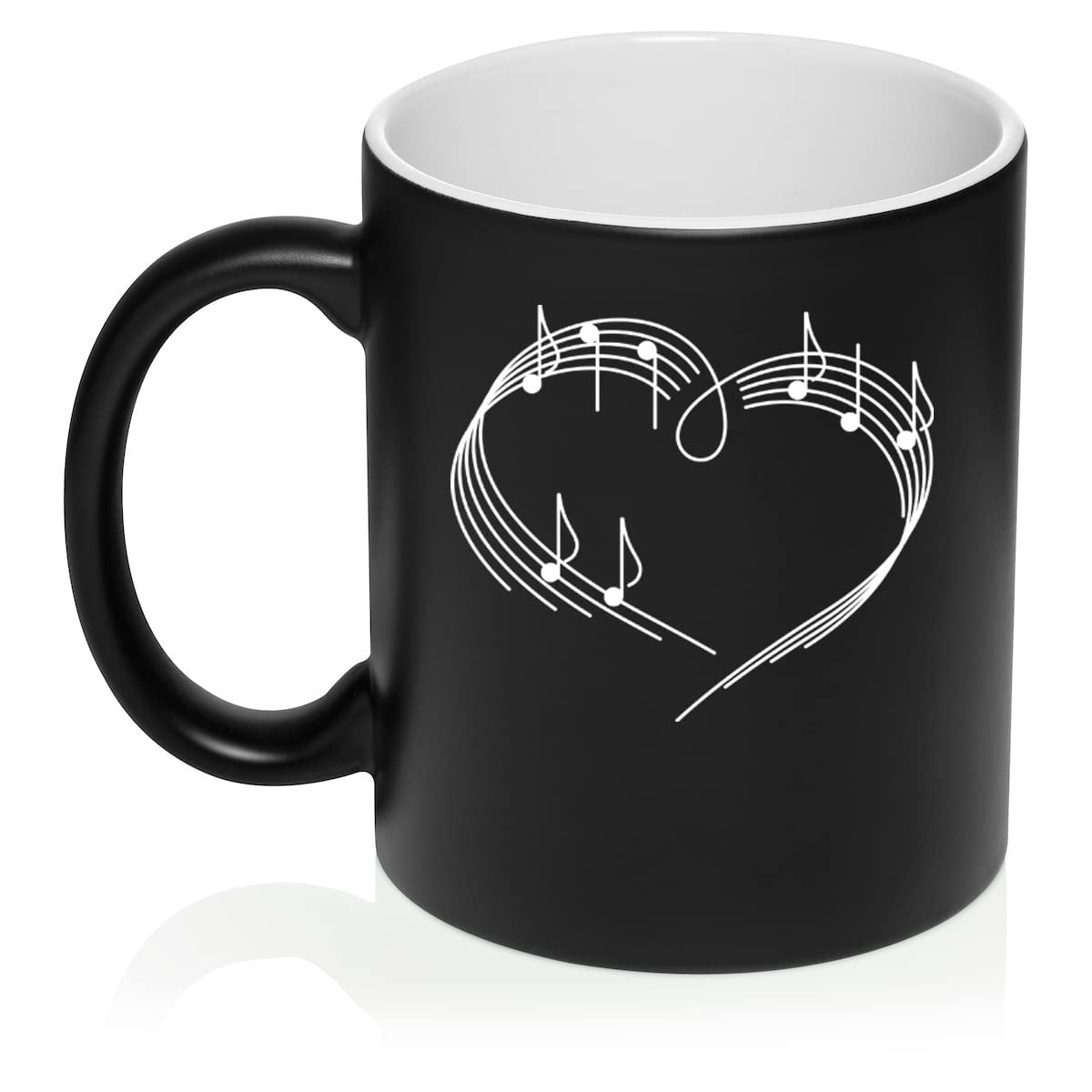 12.9 oz Unique 3D Handle Music Mug Musical Notes Design Coffee Cup Ceramic  Music Musical Notes Cup Gift for Women,Men,Friend