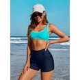 thumbnail image 6 of Charmo Womens Swim Shorts with Ruched Pockets High Waisted Board Shorts Swimsuit Bottom, 6 of 6