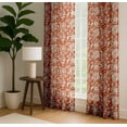 thumbnail image 4 of Vargottam Cotton Curtains for Windows - 3-in-1 Rod Pocket/Back Tab Short Window Drapes - Light Filtering Cotton Canvas Panels - Set of 2, 52"x63" - Leaves Print (Orange), 4 of 8