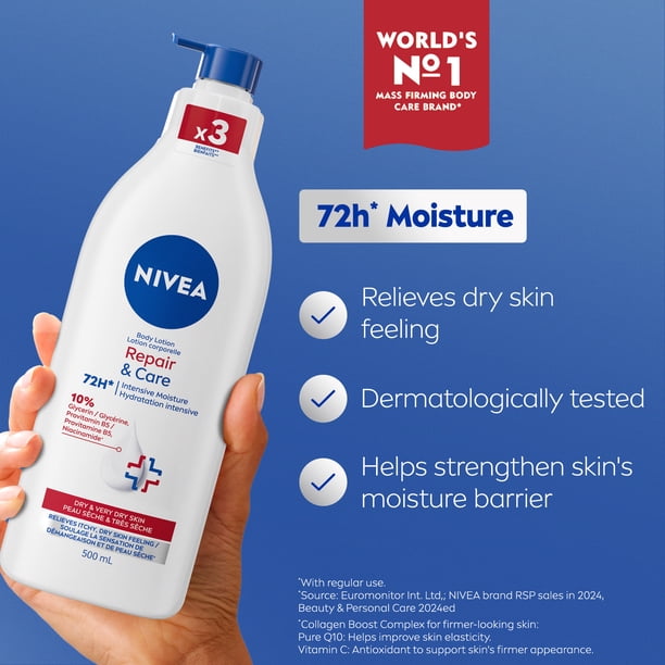 NIVEA Repair & Care 72-Hr Moisturizing Body Lotion for Very Dry