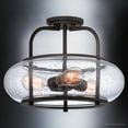thumbnail image 3 of Luxury Utilitarian Indoor Ceiling Light, 12.00''H x 16.00''W, with Coastal Style Elements, Nautical Design, Black Bronze Finish and Clear Seeded Glass, UQL3311, 3 of 6
