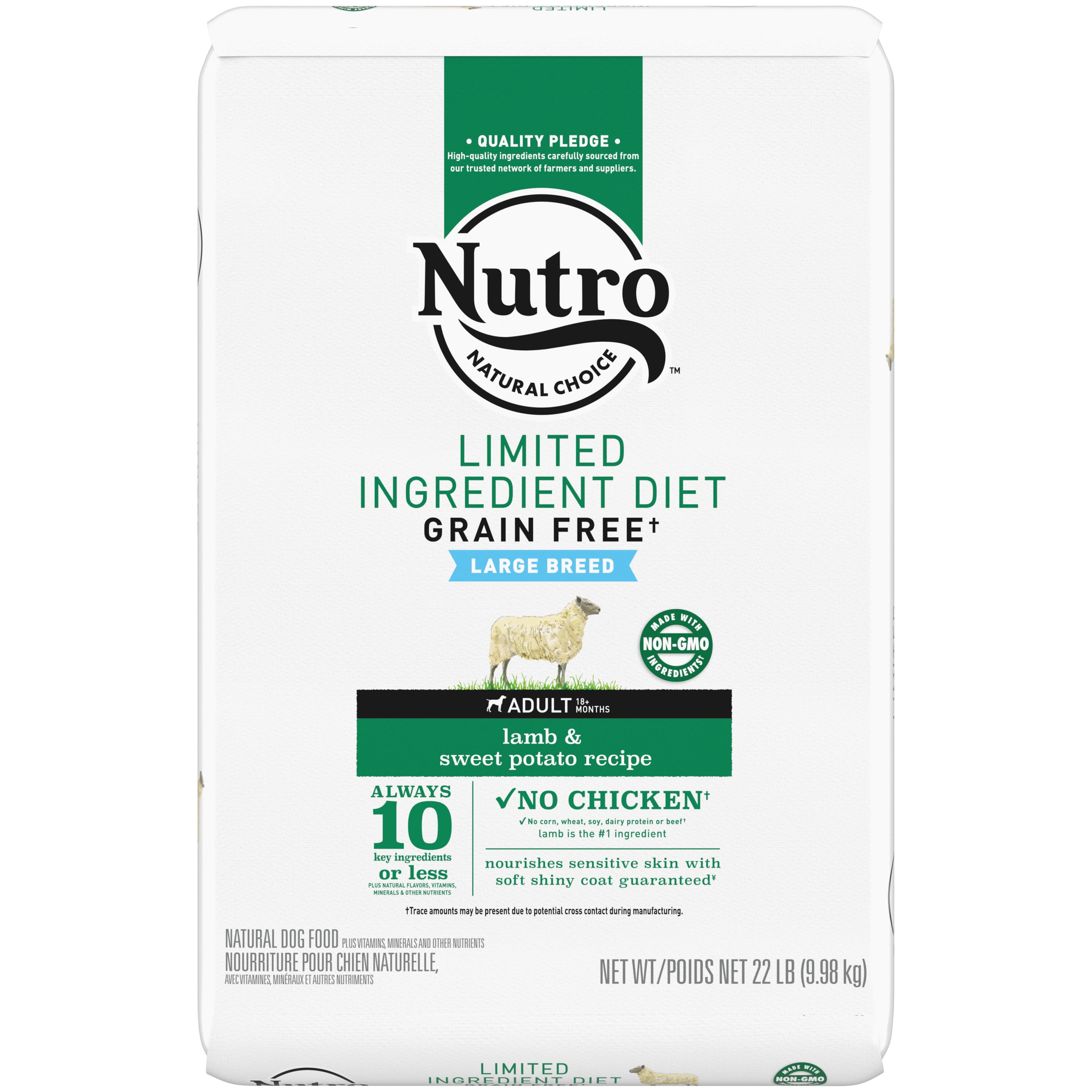 Nutro Limited Ingredient Diet Adult Large Breed Dry Dog Food Lamb Sweet Potato 22 Lb. Bag Walmart