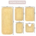 thumbnail image 3 of Home Weavers Radiant Collection 100% Cotton Non-Slip Bathroom Rug Set Machine Washable Bathroom Rug, Bath Rug, Bathroom Rug, Runner, U Shaped Contour, Yellow Color 5 Piece Bath Carpet set, 3 of 3