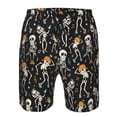 thumbnail image 3 of Rocae Dancing Skeleton Party for Men's Beach Shorts Casual Elastic Waist Drawstring Summer Beach Shorts,S-3XL-Large, 3 of 6