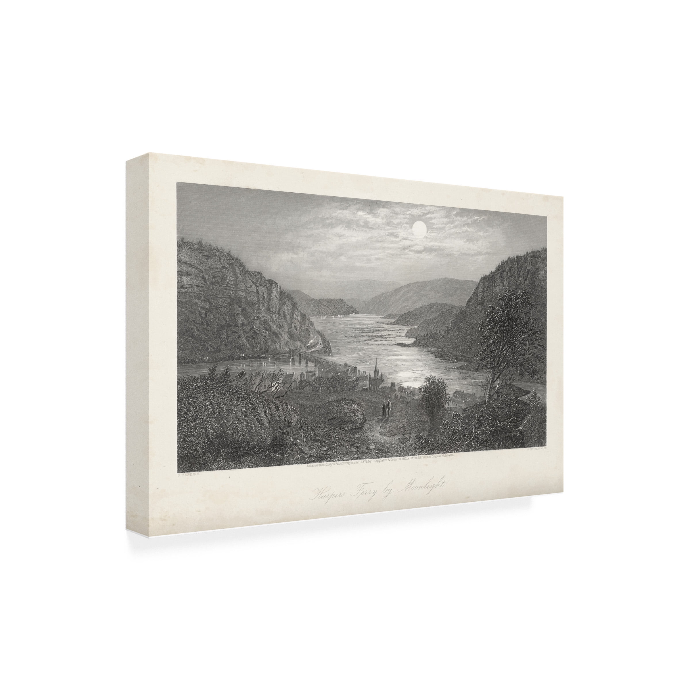 William Cullen Bryant 'Harpers Ferry By Moonlight' Canvas Art