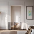 thumbnail image 4 of Wooden Dog Fence,Walnut Pet Barrier Indoor Use Adjustable Foldable Pet Gate,1 Piece,Walnut, 4 of 14