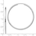 thumbnail image 3 of Real 14kt White Gold Polished Endless 2mm Hoop Earrings; for Adults and Teens; for Women and Men, 3 of 3