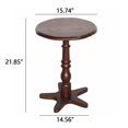 thumbnail image 6 of Round Wooden Pedestal Side Table with Vintage Charm - Walnut Brown, 6 of 10