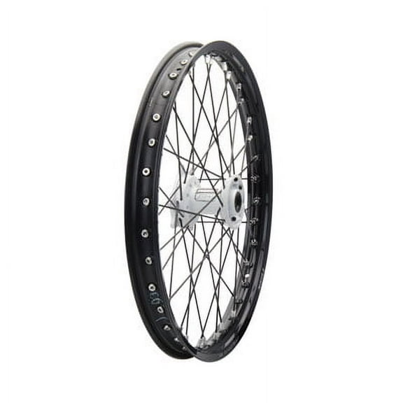 Impact Complete Wheel - Front 21 x 1.60 Black Rim/Black Spoke/White Hub For Yamaha