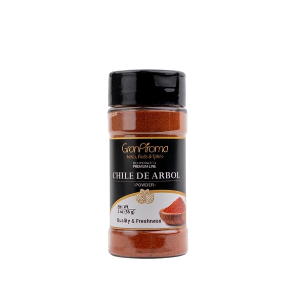 GranAroma Chile De Arbol Powder, Spicy & Smoky Flavor, Seasoning for Tacos, Salsas, and Soups