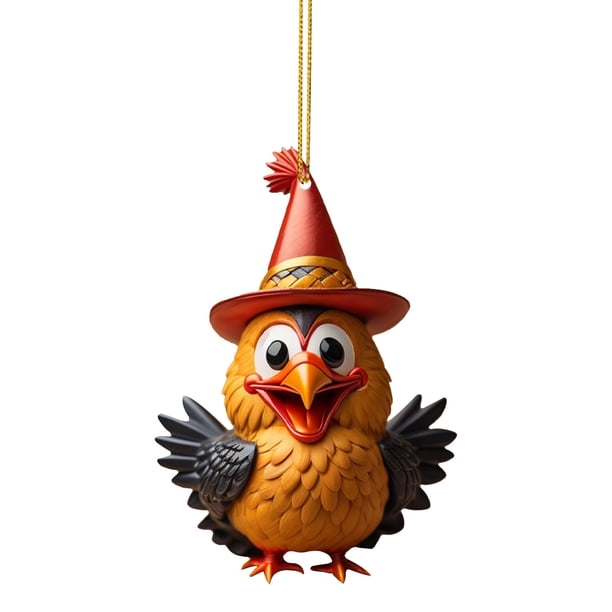 Lindo colgante de gallo para coche, adorno para árbol de Navidad, decoración para el hogar