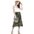 thumbnail image 4 of Made by Johnny Women's Tie Dye Lightweight Flare Midi Pull On Closure Skirt XXXL OLIVE, 4 of 5