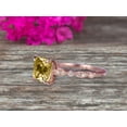 thumbnail image 6 of 1.75 Carat Champagne Diamond Moissanite Engagement Ring in 10k Rose Gold Art Deco 6mm Princess Cut, 6 of 6
