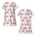 thumbnail image 5 of Salouo Dachshund Dog Puppy Print Short Sleeve Sleepshirt for Womens Comfy Nightgown Scoopneck Cute Nightdress Ruffle -XX-Large, 5 of 7