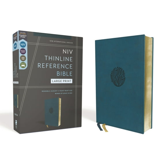 Niv, Thinline Reference Bible (Deep Study at a Portable Size), Large Print, Leathersoft, Teal, Red Letter, Comfort Print, (Hardcover)
