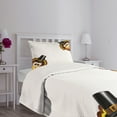 thumbnail image 5 of Ambesonne Turkey Quilted Bedspread Set 2 Pcs, Funny Poultry Animal, Twin Size, Brown Black Yellow, 5 of 6