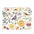 thumbnail image 7 of Yayeee Collapsible Cube Storage Bin with Lid Fabric Closet Decorative Basket with Handles, Birds and Teapots, 7 of 7