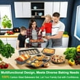thumbnail image 5 of VINAUO Nonstick 5 Piece Baking Pans Sets for Kitchen,Stackable Bakeware Set,Carbon Steel Baking Set for Oven, Baking Sheet, Muffin, Cake & Loaf Pan,Dishwasher Safe,Black, 5 of 11