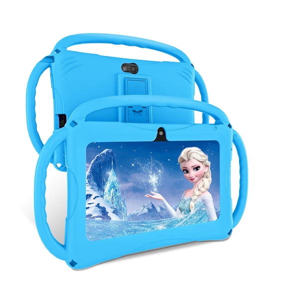 Kids Tablet 7 inch Android 11, 6GB RAM 32GB ROM, 512GB Expandsion, with Parental Control, WiFi, Bluetooth, Dual Camera with Silicone Case, 1PCS(light blue)