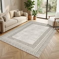 thumbnail image 5 of GlowSol 9x12 Washable Area Rug, Camel Geometric Non Slip Living Room Rug, Soft Low Pile Indoor Carpet for Bedroom Dining Room, 5 of 10