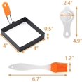 thumbnail image 4 of ZENGO Square Egg Ring for Frying Egg, 2 Pcs 4 Inch Egg Pancake Cooking Rings for Egg Muffins Omelet Maker 2pcs 4" Square, 4 of 5