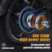 Electric Bikes,Electric Mountain Bike,Akez SUPER73 S1 Ebike with 750W Peak Motor,7-speed,48V 13AH Battery,Dual Hydraulic Brakes,Full Shock Absorption,Electric Dirt Bike for Adult Outdoor,Green
