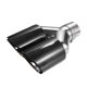 thumbnail image 1 of Tubo de escape Unique Bargains doble punta de acero inoxidable negro 2.4 pulgadas entrada 7.09 pulgadas salida 9.84 pulgadas, 1 of 7