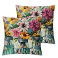 thumbnail image 2 of Ullo0ord  Spring Pillow Covers Flowers Floral Throw Pillowcase Spring is Here Home Sofa Bedroom Living Room Holiday Cushion Case Farmhouse Decorations, 2 of 6