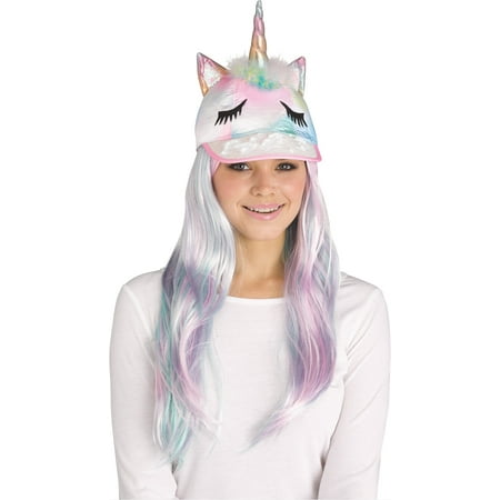 Unicorn Sequin Halloween Animal Baseball Costume Hat, One-Size, Pastel Rainbow