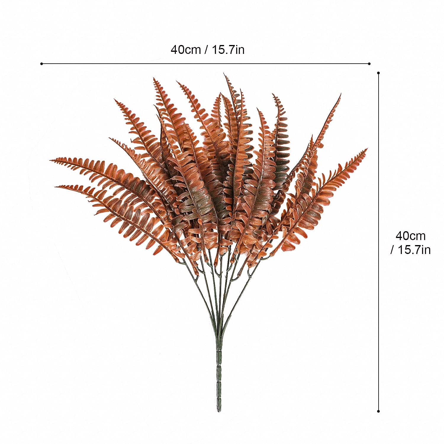 8 Bundles Artificial Fall Plants, Outdoor Indoor UV Resistant Fake Boston Fern Faux Plant No Fade Plastic Greenery Shrubs for Autumn Thanksgiving Garden Porch Window Box Home Decor