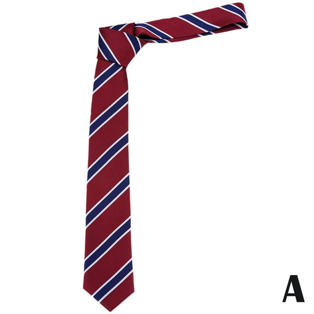 No Tie Striped Tie Unisex High School Uniform College Silk Adjustable Style Purpose Dual