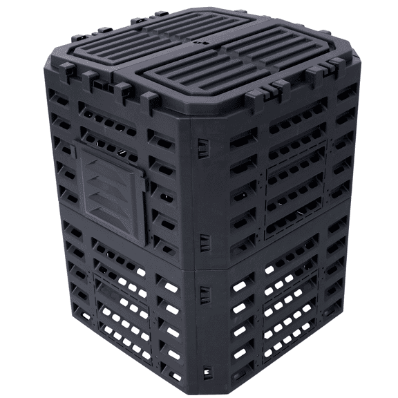 90 Gallon Recycled Plastic Composter – Easy Assembly, Aerates for Fertile Soil