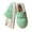 Green, variant on Women Furry Puffer Slippers Color Block Warm Plush Lining House Slippers Comfy Wrap Heel Indoor Sandals Winter Outdoor Shoes