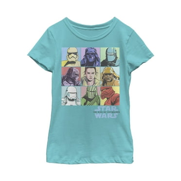 Girl's Star Wars: The Rise of Skywalker Pastel Character Box  Graphic Tee Tahiti Blue X Large