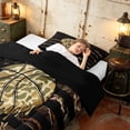 thumbnail image 4 of Manfei Camo Basketball US Flag Twin Comforter Sets, Drip Sports Bedding Set, Brown Black, Black Reversible 2pcs, 1 Comforter and 1 Pillowcase, 4 of 6
