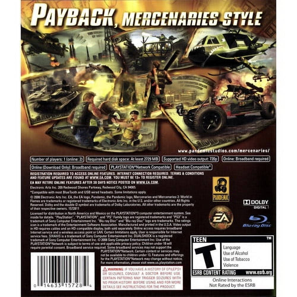 Jogo Mercenaries 2: World in Flames - Ps3