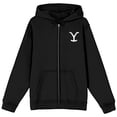 thumbnail image 7 of Yellowstone Snake & Quotes Long Sleeve Men's Black Zip-Up Hooded Sweatshirt-Large, 7 of 7