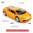 thumbnail image 2 of Coche de juguete TGRCM-CZ Huracán a escala 1/36 fundido a presión para niños, color naranja, 2 of 7