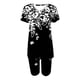thumbnail image 4 of Blusas para Mujeres Casual Cuello en V Impresión de Manga Corta Blusa Y Pantalones Cortos Dos Piezas Pantalones Conjunto, 4 of 4