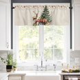 thumbnail image 5 of Vintage Christmas Tree Valances for Windows Food Reindeer Gift Linen Winter Rod Pocket Curtain Valance Window Treatment Short Curtains for Kitchen Living Room, 60"x18", 5 of 5