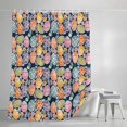 thumbnail image 4 of Easter Eggs Extra Long Shower Curtain Set, Waterproof Shower Curtains for Bathroom, Colorful Eggs Spring Flowers Leaves Farm Navy Blue Washable Fabric Bath Curtain for Bathtub with Hooks 72x96 Inches, 4 of 9