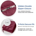 thumbnail image 4 of Kotton Culture 3 Pc Duvet Cover Queen Size/Full Size Set-100% Egyptian Cotton 600 TC Ultra Soft Premium Durable Comforter Cover Zipper Closure & Corner Ties- (Red Burgundy, 90" X 90"), 4 of 8