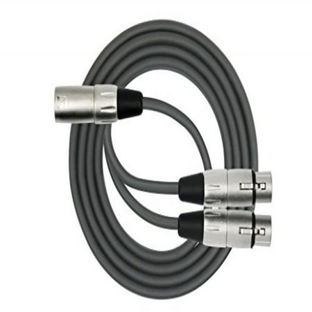 Dual Xlr Male Y Cable - Kirlin Cable Y-301-06 - 6 Feet - XLR Male to Dual XLR Female Y-Cable