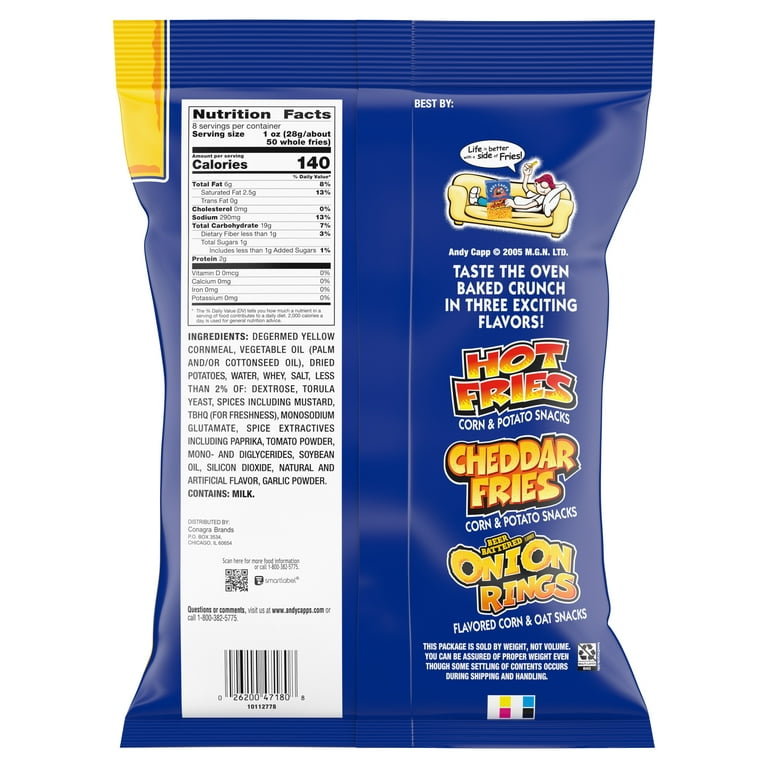 Andy Capp's Big Bag hot Flavored Fries 8-8oz ,expiration date:03