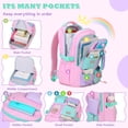 thumbnail image 4 of Soda Candy Girls Backpack for School Cute Colorblock Kids Backpack with Multi-Pocket Water Resistant Ergonomic Bookbag for Elementary Middle Hight School, 4 of 9